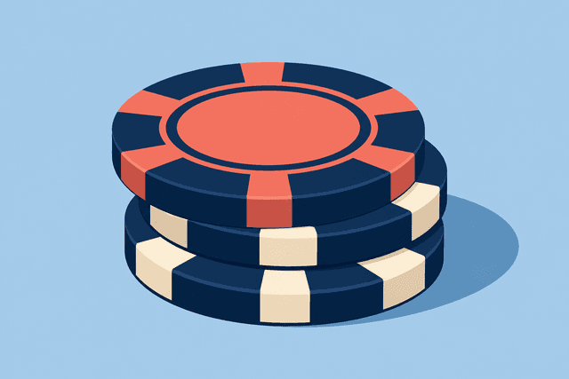 Stacked chip shapes in warm minimal palette