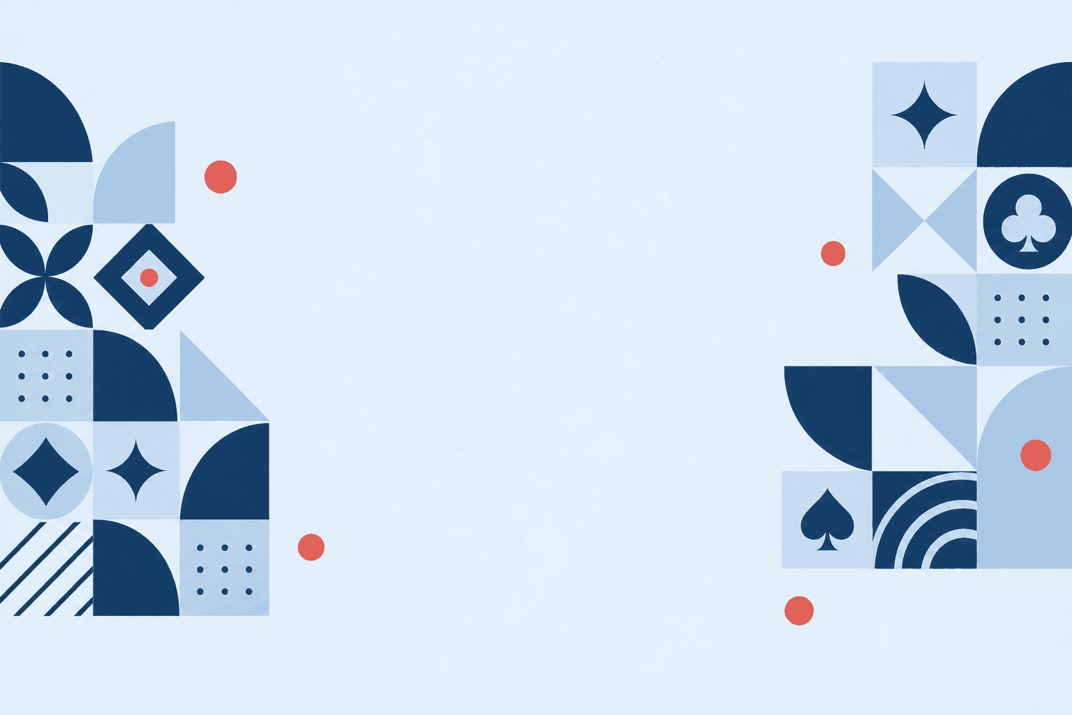 Abstract illustration of game studio tiles in navy and coral